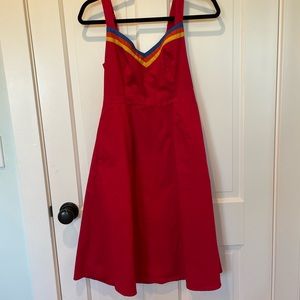 ModCloth Red Cotton Spring Dress.